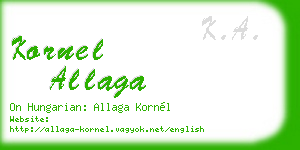 kornel allaga business card