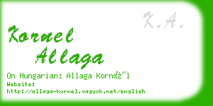 kornel allaga business card